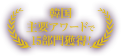 韓国主要アワードで15部門獲得